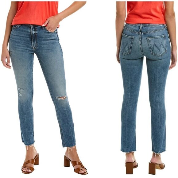 MOTHER The Mid-rise Dazzler Ankle Fray in Wash Going In Circles Size US 28 - Picture 1 of 11